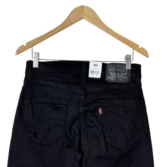 Levis 511 Slim Fit Black Denim Jeans Stretch Flex Mens Size 29x30 - Picture 6 of 11